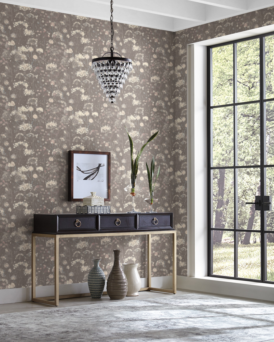 Tapet botanical fantasy, gri/mov, york wallcoverings, 5.6mp / rola 